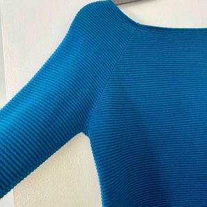 Sisley quality cerulean blue cotton knit crop sweater/top superb piece